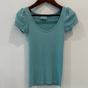 Michael Stars Light Blue Puff Sleeve Tee